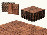 27pcs Interlocking Deck Tiles 11.8" x 11.8", Patio Flooring Outdoor Waterproof, Acacia Wood Tiles T3839P363029