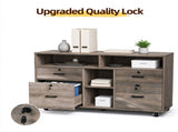 Wooden Filing Cabinet, 4 Drawers, Lami Grey Oak, P2 Particle Board with Embossed 66067826