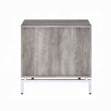 1 Drawer Nightstand with Open Shelf, Weathered Gray Oak and White B016P256492