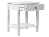 Two-layer Bedside Table Coffee Table with Drawer White 99618998
