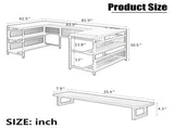 U-shaped Desk with Shelve and LED lights 09121568