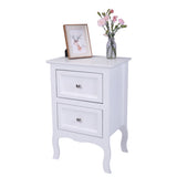 2pcs Country Style Two-Tier Night Tables Large Size White 65778449