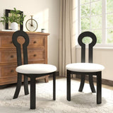 Vintage Rubber Solid Wood Dining Chair, Sheep Plush Dining Chair, Armless Dining Chair, Suitable For W1535P281504