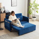 MH 54" Modern Convertible Sofa Bed with 2 Detachable Arm Pockets, Velvet Loveseat Multi-position W1193P254898