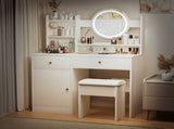 Fashion Vanity Desk with Mirror Lights for Makeup Cushioned Chair, Vanity Mirror with Lights W2699P214618