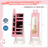 Kids Pink Vanity Set Princess Makeup Dressing Table And Chair Set With Jewelry Armoire 40469027
