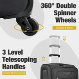 Softside Luggage Expandable 3 Piece Set Suitcase with Duffel Bag Upright Spinner Softshell N732P201004B