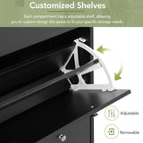 ON-TREND Narrow Design Tipping Bucket Shoe Cabinet with 3 Flip Drawers, Wood Grain Pattern Top WF308731AAB