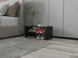 Norris shoe rack in melamine with 2 shelves,black B128P227631