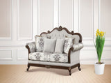 Gloria Traditional Style button tufted Loveseat Ivory B009139092