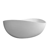 63" Freestanding Solid Surface Bathtub, Luxury Engineered Stone Resin Freestanding Soaking Bathtub W1573P175755