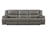 Gray Leather Reclining Sofa Luxury Comfort Upholstered Modern Living Room Furniture 1pc 3-Seater B011P609076
