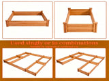 Solid Fir Wood Raised Garden Bed, 5-in-1 Combined Planting Planter Box with Dovetail Joints, 74039350