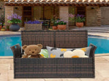 106*52*46cm Iron Frame Can Accommodate Brown Gradient Footstool Locker Rattan Locker 57830251