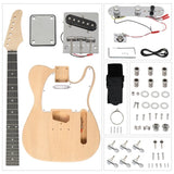 ZNTS DIY 6 String TL Style Electric Guitar Kits with Mahogany Body, Maple Neck and Accessories 29212216