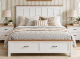 Queen Size Farmhouse Metal Bed Frame, Platform Bed , Mattress Foundation with Wood Support Slats, No W636P566647