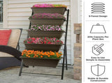 5 Tier Vertical Planter Raised Garden Beds, Brown 63561983