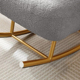 Modern Sherpa Fabric Nursery Rocking Chair,Accent Upholstered Rocker Glider Chair for Baby and W1117104492