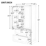 Tall Bathroom Storage Cabinet, Cabinet with Two Doors and Drawers, Adjustable Shelf, MDF Board, N725P178675B