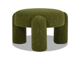 Hugo 20.5" Round Fully Upholstered Ottoman, Moss Green Boucle B2719P238444