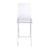 Clear and Chrome Armless Counter Height Chair B062P186545