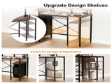 3-Drawer 4-Shelf P2 Particleboard Iron Pipe Computer Desk with Power Strip 42554438