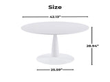 Round Tulip Dining Table for 2-4 Persons, 42. Inch Kitchen Table with Sturdy Golden Metal Pedestal W3766P456439