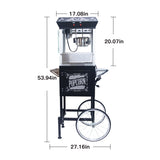 Kaitu Popcorn Machine with Cart 8oz Popper with Stainless-steel Kettle, Heated Warming Deck, and W2841P218156