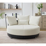 52.75'' Oversized Round Swivel Chair,360&deg Swivel Chair, Couples W1628P218356