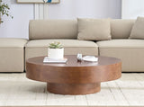 31.49''Faux Burl Wood Pattern Decal Coffee Table with Sturdy Pedestal for Living Room Office W876P362403