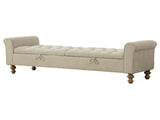 65.75" Wide Modern Upholstered Storage Bench With Double Lids 97880592