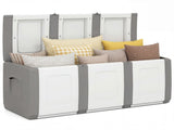 80 Gallon Extra Large Outdoor Deck Box Waterproof PP Storage Box with Lockable Lid-Gray 80839366