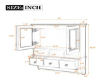 4-in-1 Bathroom Mirror Cabinet, 24-inch Wall Mounted Medicine Cabinet with Drawers & Organizer N710P405416B