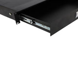 19" 2U Steel Plate DJ Drawer Equipment Cabinet with Keys Black 19646401