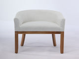 Mid Century Modern Upholstered Barrel Dining with Arms,Farmhouse Linen Kitchen & Dining Room 54662414