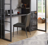 ZNTS Grey and Gunmetal Chair with Metal Leg B062P209147