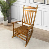 ZNTS BALCONY PORCH ADULT ROCKING CHAIR OAK W2297P143349