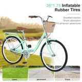 26 Inch Single Speed Folding Lady Bike , Durable Steel Frame,Compact Design for Easy Storage and W1019P248822