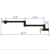 Brass Made Pot Filler, Black & Gold Pot Filler Faucet, Wall Mount Folding Kitchen Sink Pot Filler W1932P186932
