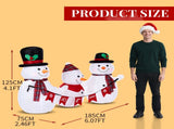 6.2FT Lighted Christmas Inflatable Decoration, Inflatable Snowman Family with Bunting, Funny Blow Up 53962296