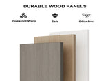 Freestanding White Room Divider with Storage Shelves, Slatted Room Partition Bookcase, Modern W3101P575904