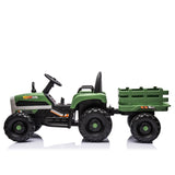 ZNTS Ride on Tractor with Trailer,12V Battery Powered Electric Tractor Toy w/Remote Control,electric car W1396137097