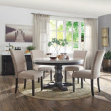 Beige and Salvage Dark Oak Upholstery Side Chair B062P189081