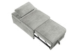 ZNTS Convertible Wide-Welt Corduroy Sofa Sleeper Sofa Chair W/ Pull-Out Bed Ash B089P296905