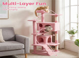 52" Tall Cat Tree Tower with Perches & Condos, Multi-Cat Playground with Scratching Posts 19857403