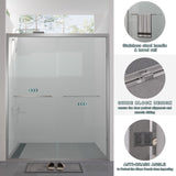 56-60"x74" Aluminum Frame Double Sliding Shower Door,Bypass Bathroom Sliding Door with Premium 1/4" W2011P330163