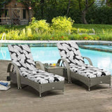 2 Pcs Set Indoor/Outdoor Chaise Lounge Chair Outdoor Furniture with Ties, Patio Seat 46139837
