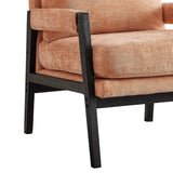 Kelly Mid-Century Modern Chenille Upholstered Accent Armchair, Orange T2574P240951
