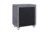 1pc Glam 3-Drawer Nightstand Velvet Tufted Drawer Front Jewelry Tray Faux Crystal Drawer Knobs B011P228567