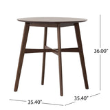 ZNTS Wood Counter Height Round Dining Table, Brown, 35.4"D x 35.4"W x 36"H 58913.00WNT